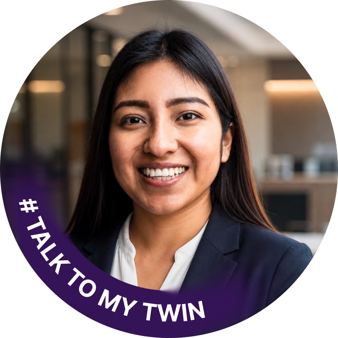 A student's AI Twin profile shared on LinkedIn